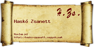 Haskó Zsanett névjegykártya